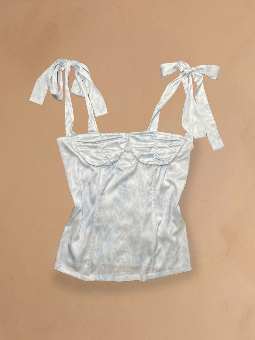 NWT Coquette Milkmaid Corset Top Ruched Bust Satin Finish